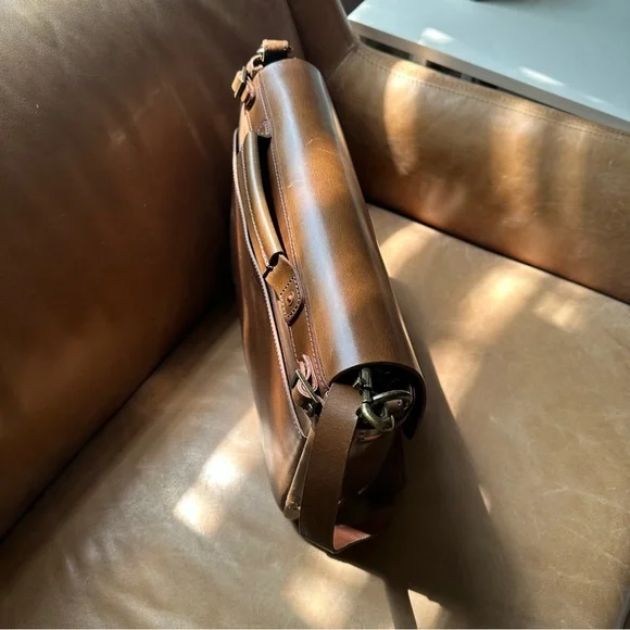 Satchel & Page Slim Italian Leather Mailbag laptop workbag luxury quality - Picture 5 of 17